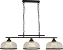 Lampadario-Rustico-Country-Highworth-Acciaio-Bianco-Vetro-Nero-3-Luci-E27