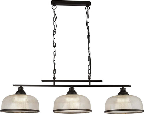 Lampadario-Rustico-Country-Highworth-Acciaio-Bianco-Vetro-Nero-3-Luci-E27