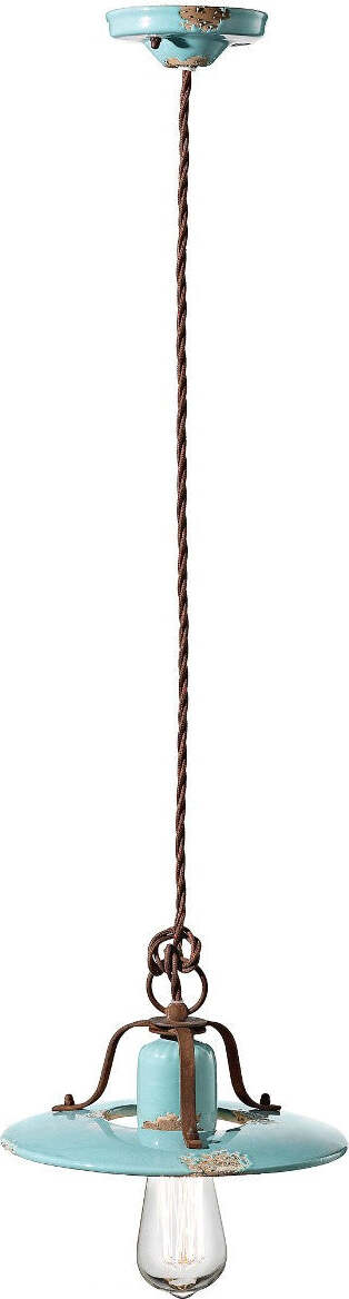 Lampadario-rustico-Ferroluce-Retrò-COUNTRY-C1441-E27-LED-ceramica-sospensione