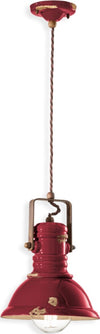 Lampadario-rustico-Ferroluce-Retrò-INDUSTRIAL-C1691-E27-LED-ceramica-sospensione