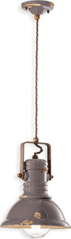 Lampadario-rustico-Ferroluce-Retrò-INDUSTRIAL-C1691-E27-LED-ceramica-sospensione