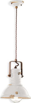 Lampadario-rustico-Ferroluce-Retrò-INDUSTRIAL-C1691-E27-LED-ceramica-sospensione