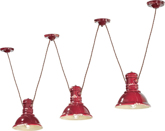 Lampadario-rustico-Ferroluce-Retrò-INDUSTRIAL-C1692-E27-LED-ceramica-sospensione
