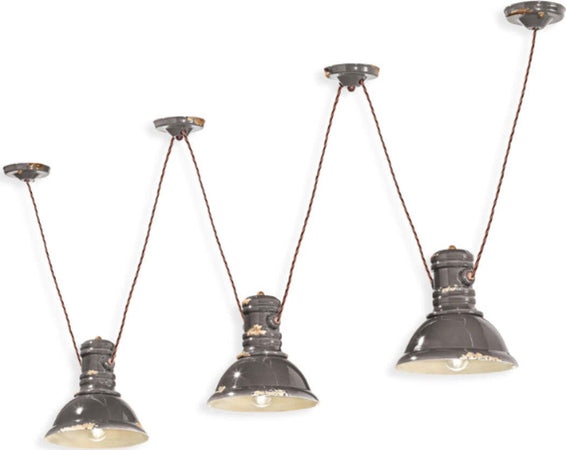 Lampadario-rustico-Ferroluce-Retrò-INDUSTRIAL-C1692-E27-LED-ceramica-sospensione