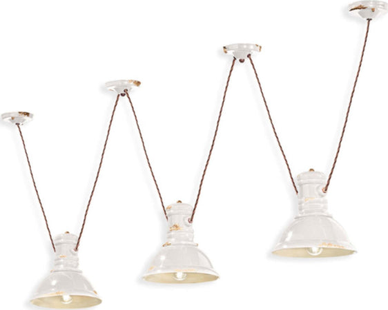 Lampadario-rustico-Ferroluce-Retrò-INDUSTRIAL-C1692-E27-LED-ceramica-sospensione