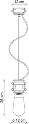 Lampadario-rustico-Ferroluce-Retrò-URBAN-C1520-E27-LED-treccia-ceramica-sospensione