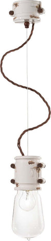 Lampadario-rustico-Ferroluce-Retrò-URBAN-C1520-E27-LED-treccia-ceramica-sospensione