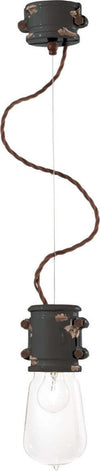 Lampadario-rustico-Ferroluce-Retrò-URBAN-C1520-E27-LED-treccia-ceramica-sospensione
