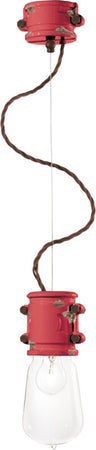 Lampadario-rustico-Ferroluce-Retrò-URBAN-C1520-E27-LED-treccia-ceramica-sospensione