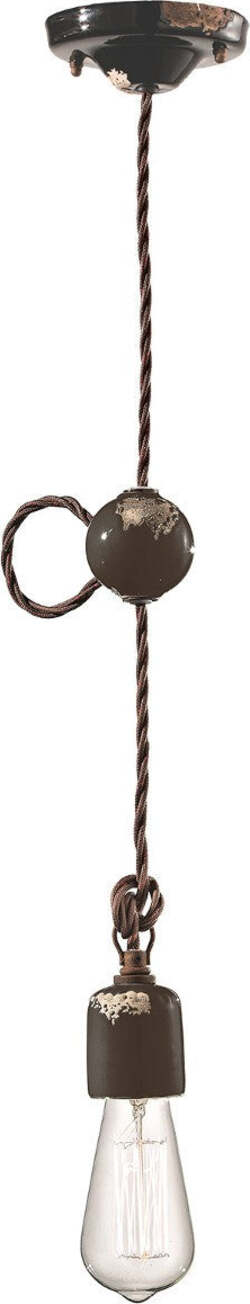 Lampadario-rustico-Ferroluce-Retrò-VINTAGE-C660-1-E27-LED-ceramica-sospensione