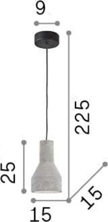 Lampadario-rustico-Ideal-Lux-OIL-1-SP1-110417-E27-LED-sospensione-cemento-calata-interno-IP20