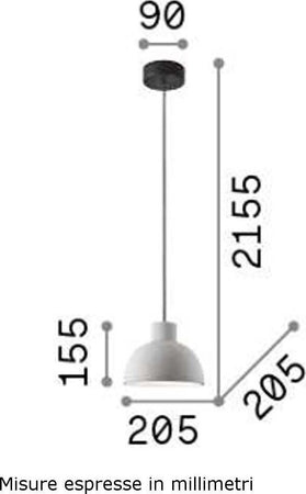 Lampadario-rustico-Ideal-Lux-OIL-5-SP1-129082-E27-LED-sospensione-cemento-calata-interno-IP20
