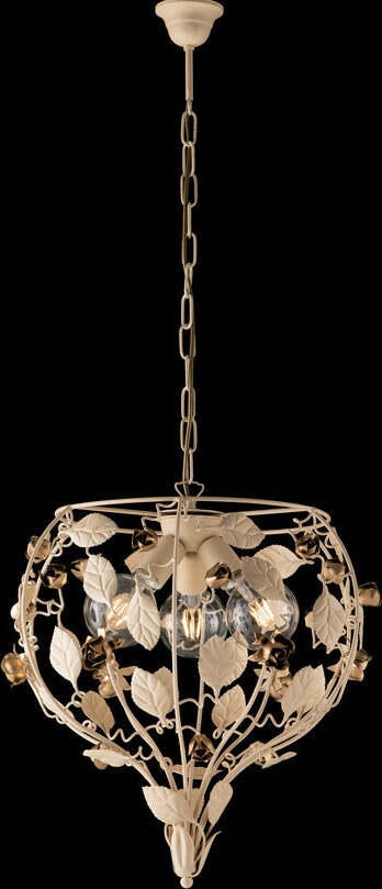 Lampadario-Shabby-Chic-Bella-Avorio-Oro-3-Luci-E27