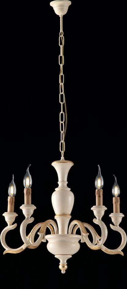 Lampadario-Shabby-Chic-Fiorenza-Avorio-Oro-5-Luci-E14