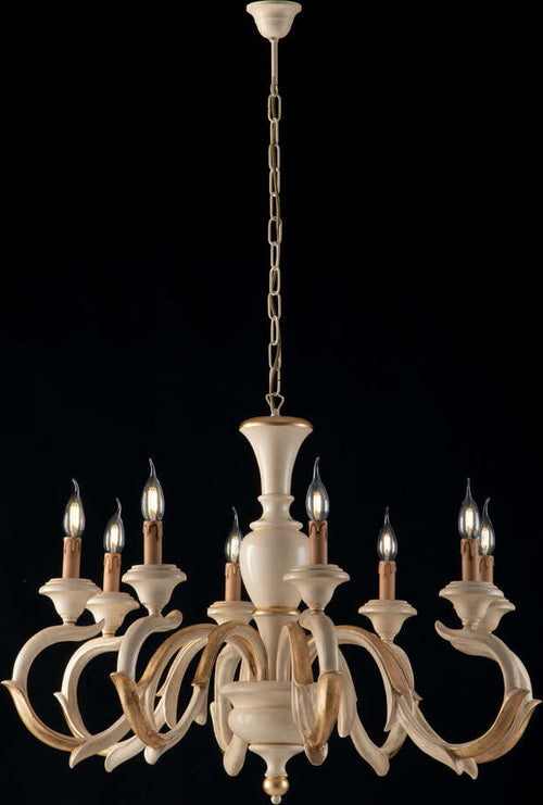 Lampadario-Shabby-Chic-Fiorenza-Avorio-Oro-8-Luci-E14