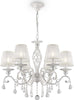 Lampadario-Shabby-Chic-Grace-Metallo-Bianco-6-Luci-Diffusori-Pvc-Bianco