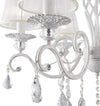 Lampadario-Shabby-Chic-Grace-Metallo-Bianco-6-Luci-Diffusori-Pvc-Bianco