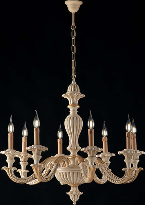 Lampadario-Shabby-Chic-Leonardo-Avorio-Oro-8-Luci-E14