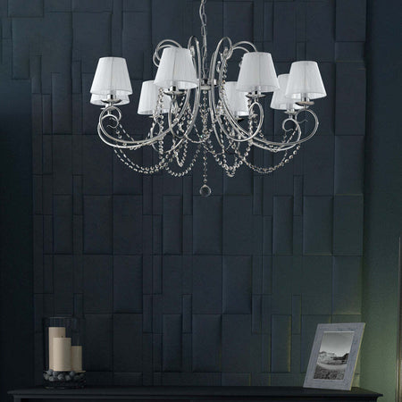 Lampadario-Shabby-Chic-Magda-Cromo-8-Luci-E14-Con-Paralume