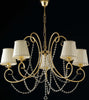 Lampadario-Shabby-Chic-Magda-Oro-5-Luci-E14-Con-Paralume