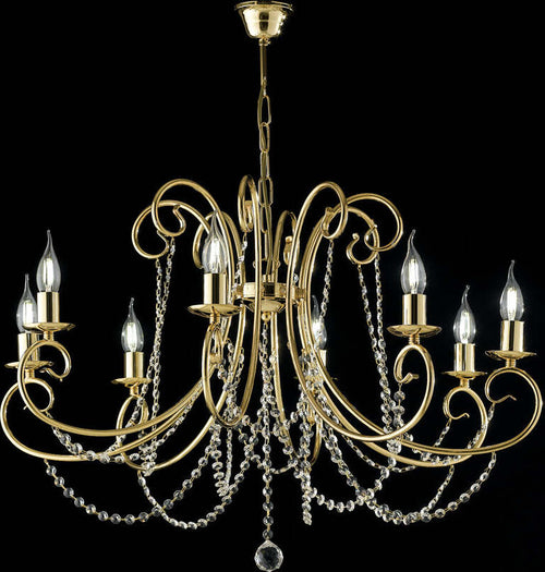 Lampadario-Shabby-Chic-Magda-Oro-8-Luci-E14