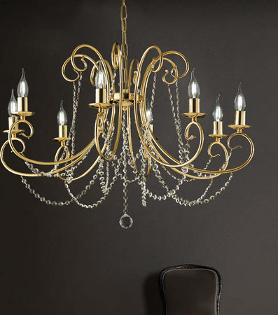 Lampadario-Shabby-Chic-Magda-Oro-8-Luci-E14