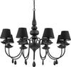 Lampadario-Shabby-Chic-Provenzale-Blanche-Metallo-Nero-8-Luci-E14