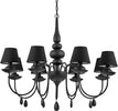 Lampadario-Shabby-Chic-Provenzale-Blanche-Metallo-Nero-8-Luci-E14