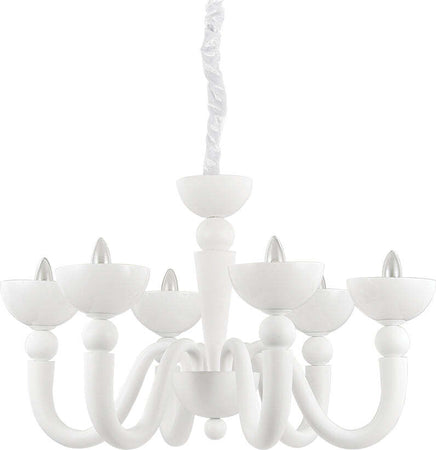 Lampadario-Shabby-Chic-Provenzale-Bon-Bon-Metallo-Bianco-6-Luci