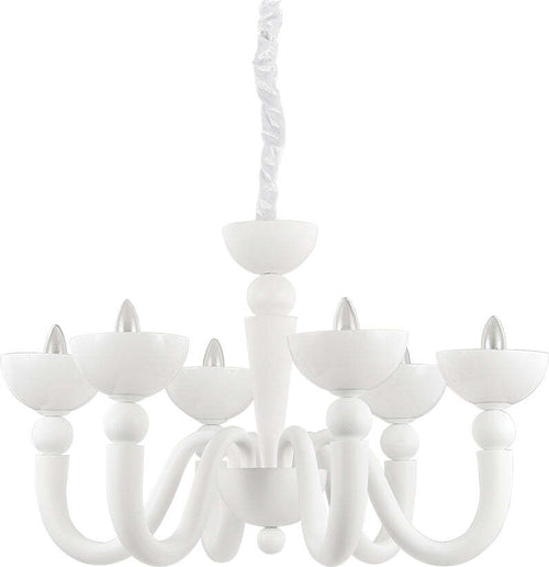 Lampadario-Shabby-Chic-Provenzale-Bon-Bon-Metallo-Bianco-6-Luci
