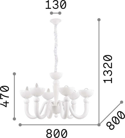 Lampadario-Shabby-Chic-Provenzale-Bon-Bon-Metallo-Bianco-6-Luci