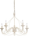 Lampadario-Shabby-Chic-Provenzale-Corte-Metallo-Bianco-5-Luci-E14