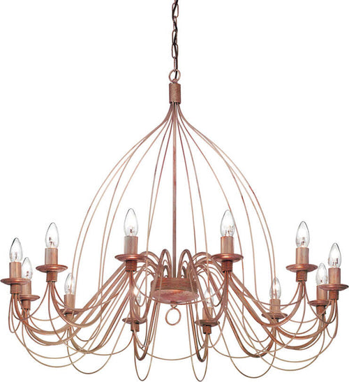 Lampadario-Shabby-Chic-Provenzale-Corte-Metallo-Corten-12-Luci-E14
