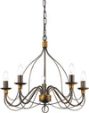 Lampadario-Shabby-Chic-Provenzale-Corte-Metallo-Corten-5-Luci-E14