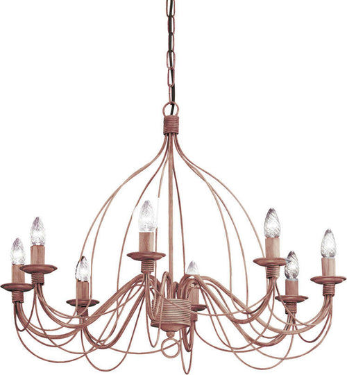 Lampadario-Shabby-Chic-Provenzale-Corte-Metallo-Corten-8-Luci-E14