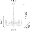 Lampadario-Shabby-Chic-Provenzale-Justine-Metallo-Bianco-8-Luci-E14