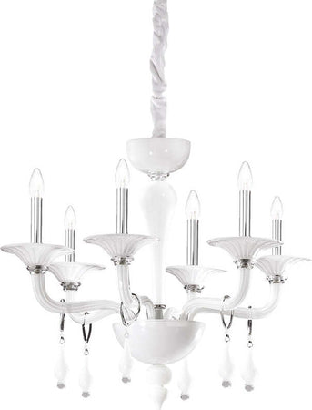 Lampadario-Shabby-Chic-Provenzale-Miramare-Vetro-Bianco-6-Luci-E14