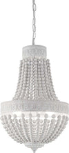 Lampadario-Shabby-Chic-Provenzale-Monet-Legno-Bianco-5-Luci-E14