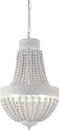 Lampadario-Shabby-Chic-Provenzale-Monet-Legno-Bianco-5-Luci-E14