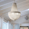 Lampadario-Shabby-Chic-Provenzale-Monet-Legno-Bianco-6-Luci-E14