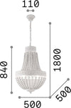 Lampadario-Shabby-Chic-Provenzale-Monet-Legno-Bianco-6-Luci-E14