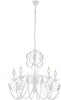 Lampadario-Shabby-Damasco-5-Luci-Ferro-Battuto-Bianco-E-Cristalli