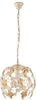 Lampadario-Shabby-Edera-1-Luce-Ferro-Battuto-Avorio-Oro-Con-Foglie-E-Cristalli
