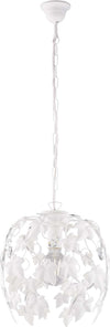 Lampadario-Shabby-Edera-1-Luce-Ferro-Battuto-Bianco-Con-Foglie-E-Cristalli