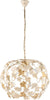 Lampadario-Shabby-Edera-3-Luci-Ferro-Battuto-Avorio-Oro-Con-Foglie-E-Cristalli