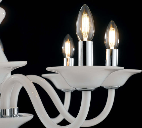 Lampadario Soffio Bianco 6Xe14 66X50Cm Illuminazione/Illuminazione per interni/Lampadari lampade a sospensione e plafoniere/Lampadari Led Mall Home - Napoli, Commerciovirtuoso.it