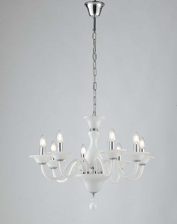 Lampadario Soffio Bianco 8Xe14 71X50Cm Illuminazione/Illuminazione per interni/Lampadari lampade a sospensione e plafoniere/Lampadari Led Mall Home - Napoli, Commerciovirtuoso.it