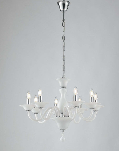 Lampadario Soffio Bianco 8Xe14 71X50Cm Illuminazione/Illuminazione per interni/Lampadari lampade a sospensione e plafoniere/Lampadari Led Mall Home - Napoli, Commerciovirtuoso.it