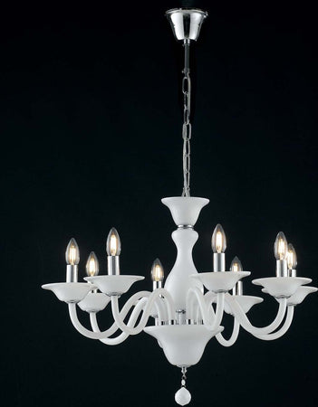 Lampadario Soffio Bianco 8Xe14 71X50Cm Illuminazione/Illuminazione per interni/Lampadari lampade a sospensione e plafoniere/Lampadari Led Mall Home - Napoli, Commerciovirtuoso.it