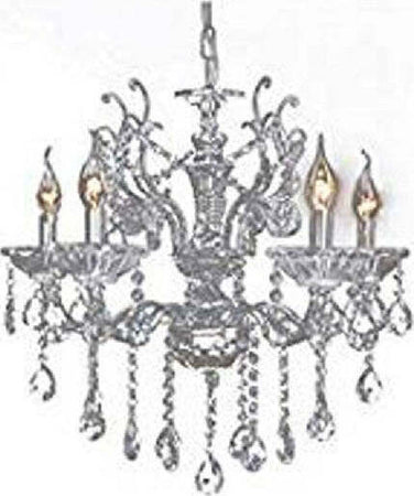 Lampadario-Soffitto-5-Bracci-A-Sospensione-Con-Catena-Gocce-Pendenti-Lampada-A12